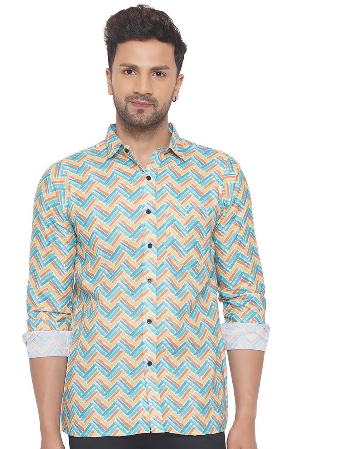 

VEERA PARIDHAAN Men Opaque Printed Casual Shirt, Blue