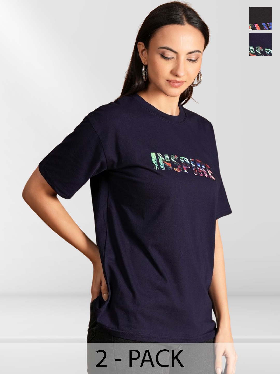 

Metronaut Women Typography 2 Printed Applique T-shirt, Multi
