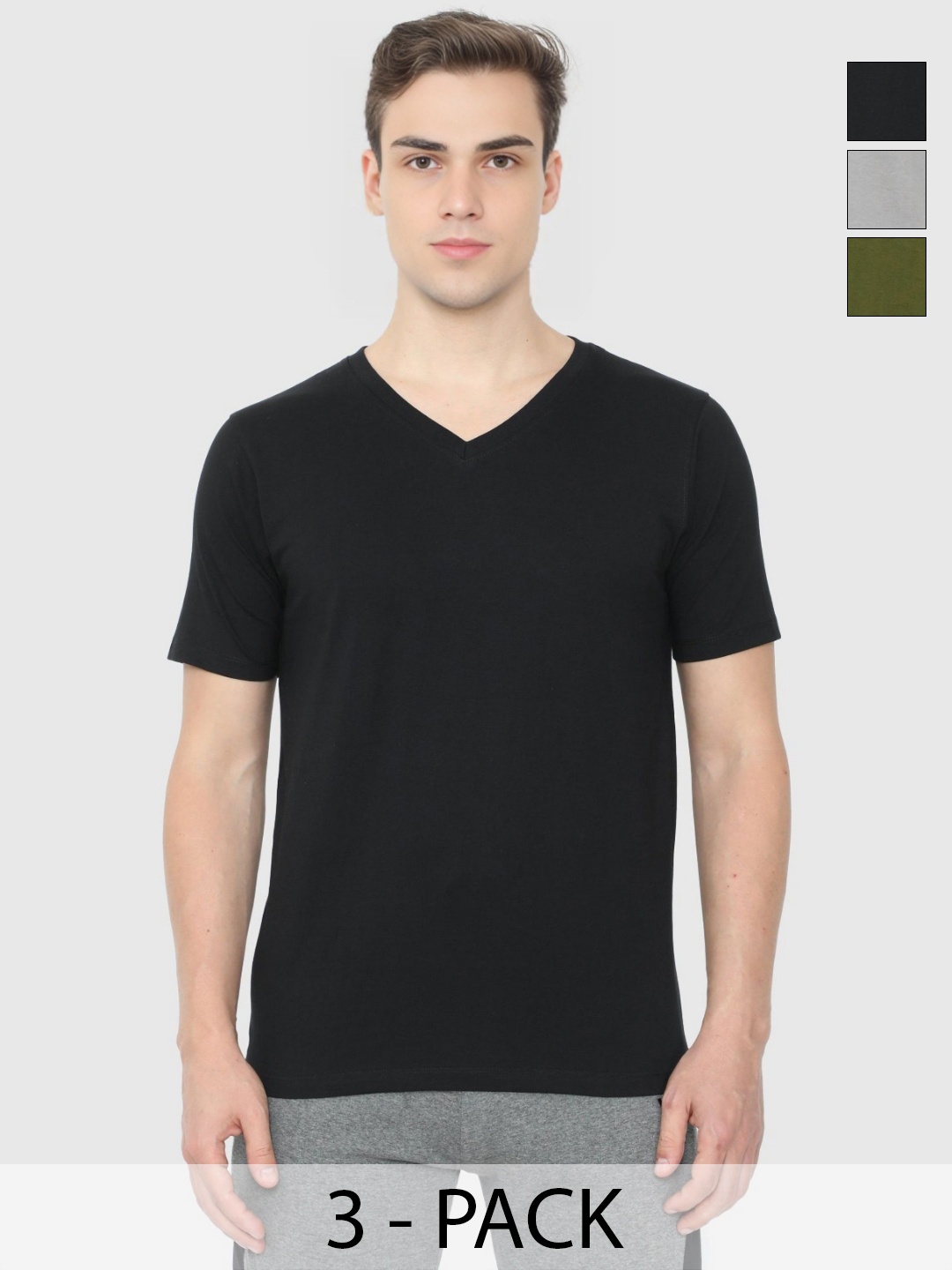 

Enciger Men 3 V-Neck T-shirt, Olive