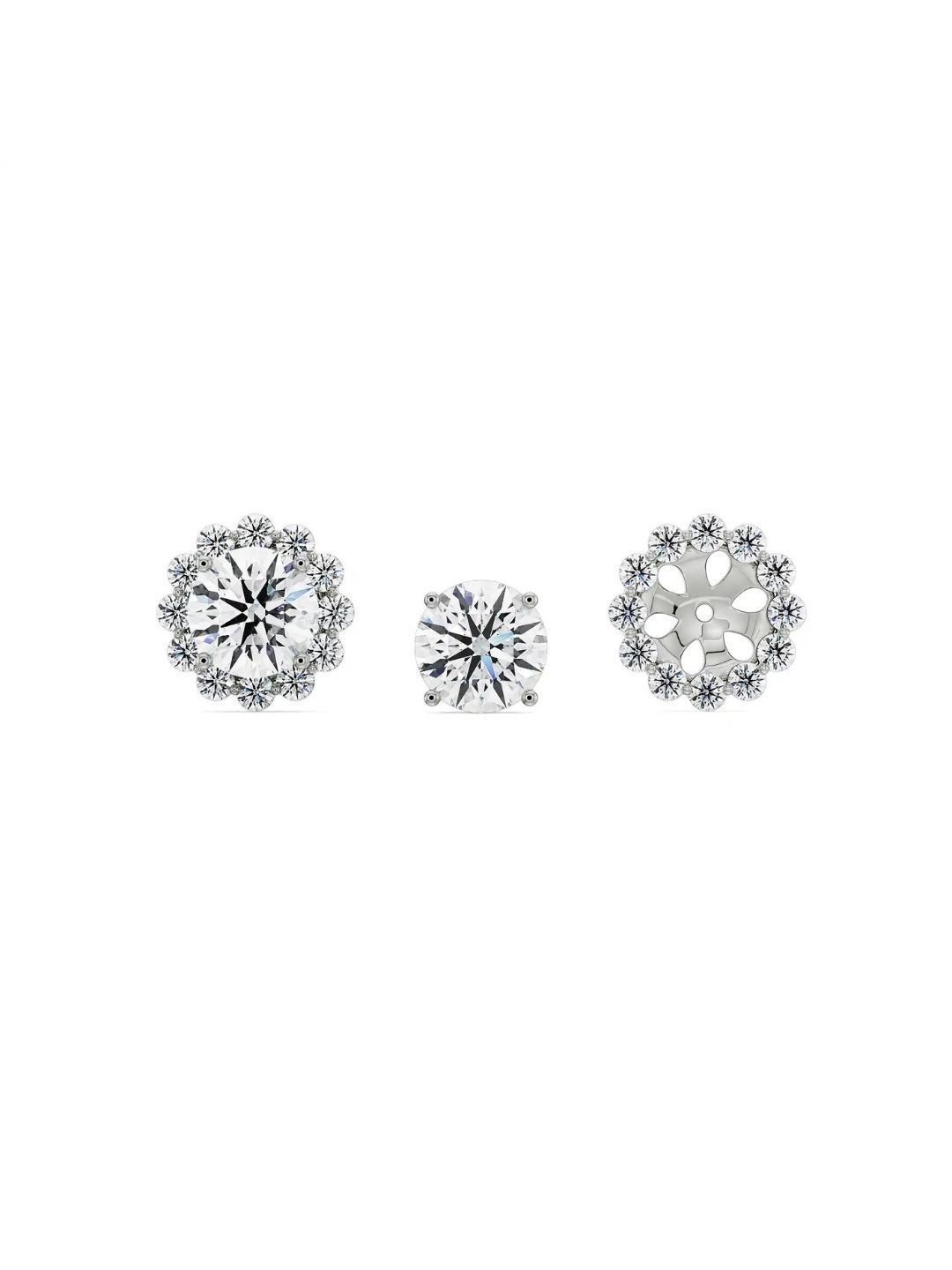 

Emori 1 CT Sunflower Detachable Diamond Studs, White