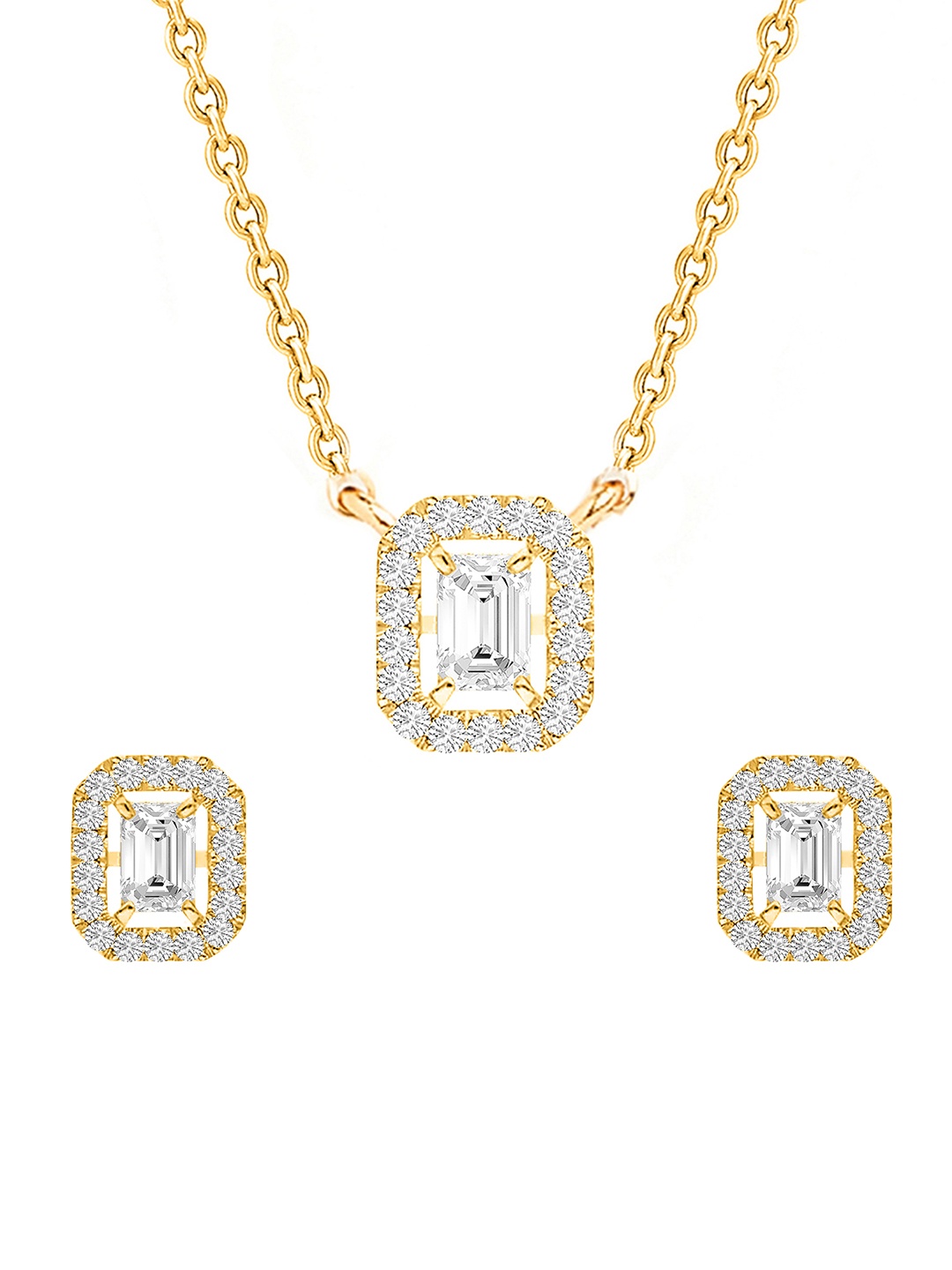 

MINUTIAE Gold-Plated Crystals Studded Jewellery Set