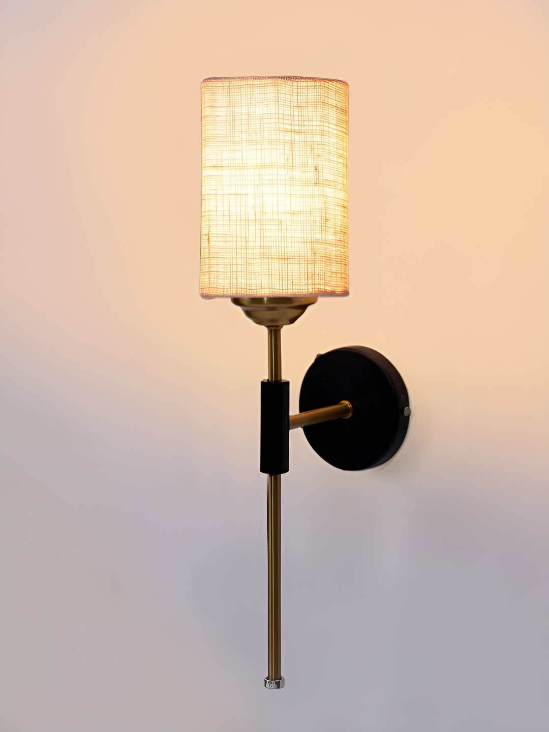 

Devansh White & Black Metal Traditional Cylinder Shaped Wall Lamp