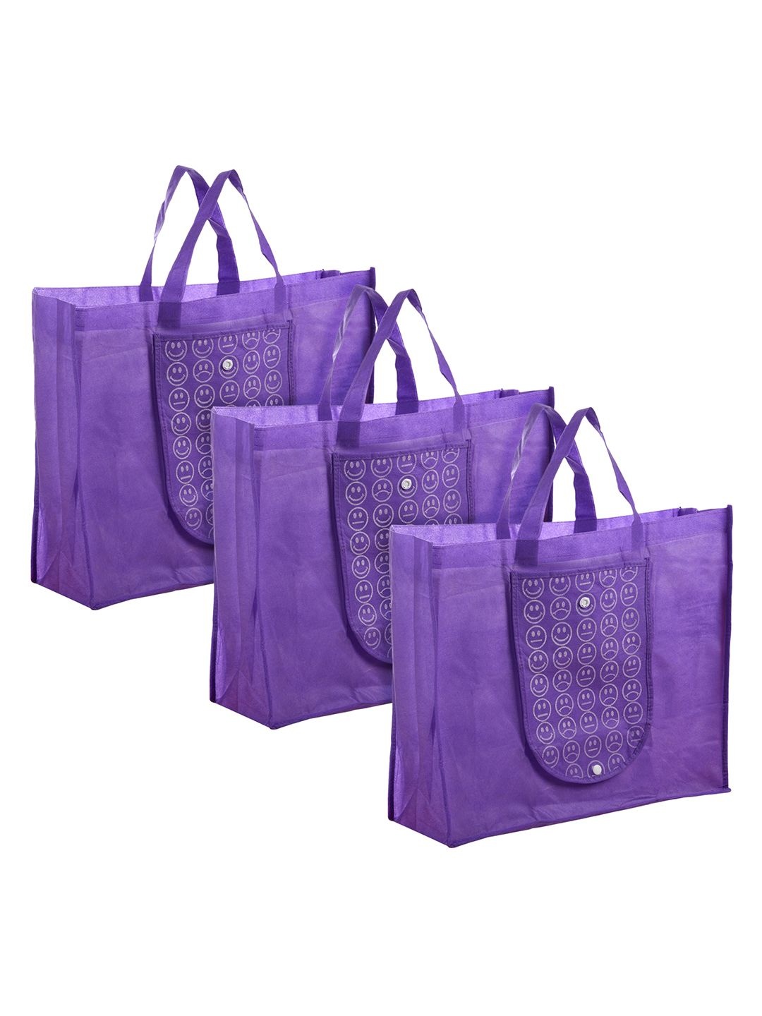 

Kuber Industries Floral Oversized Shopper Tote Bag with Applique, Purple