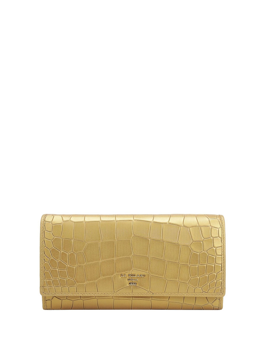 

Da Milano Women Textured Leather Envelope, Gold