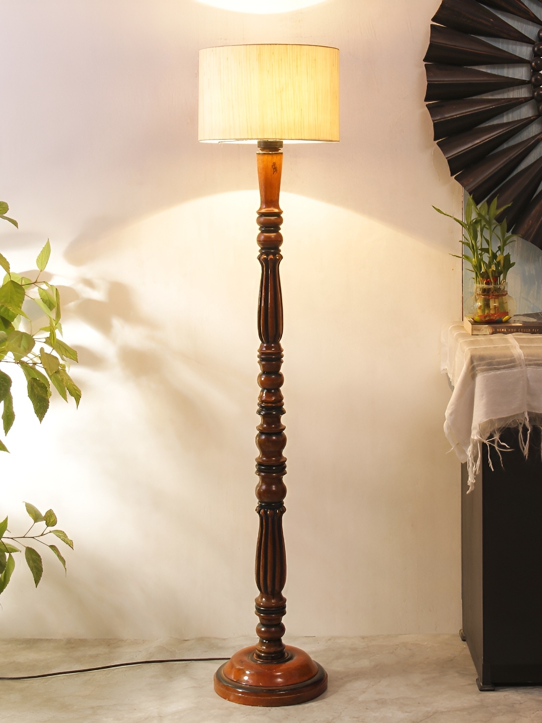 

Devansh Off-White Wooden Floor Lamp