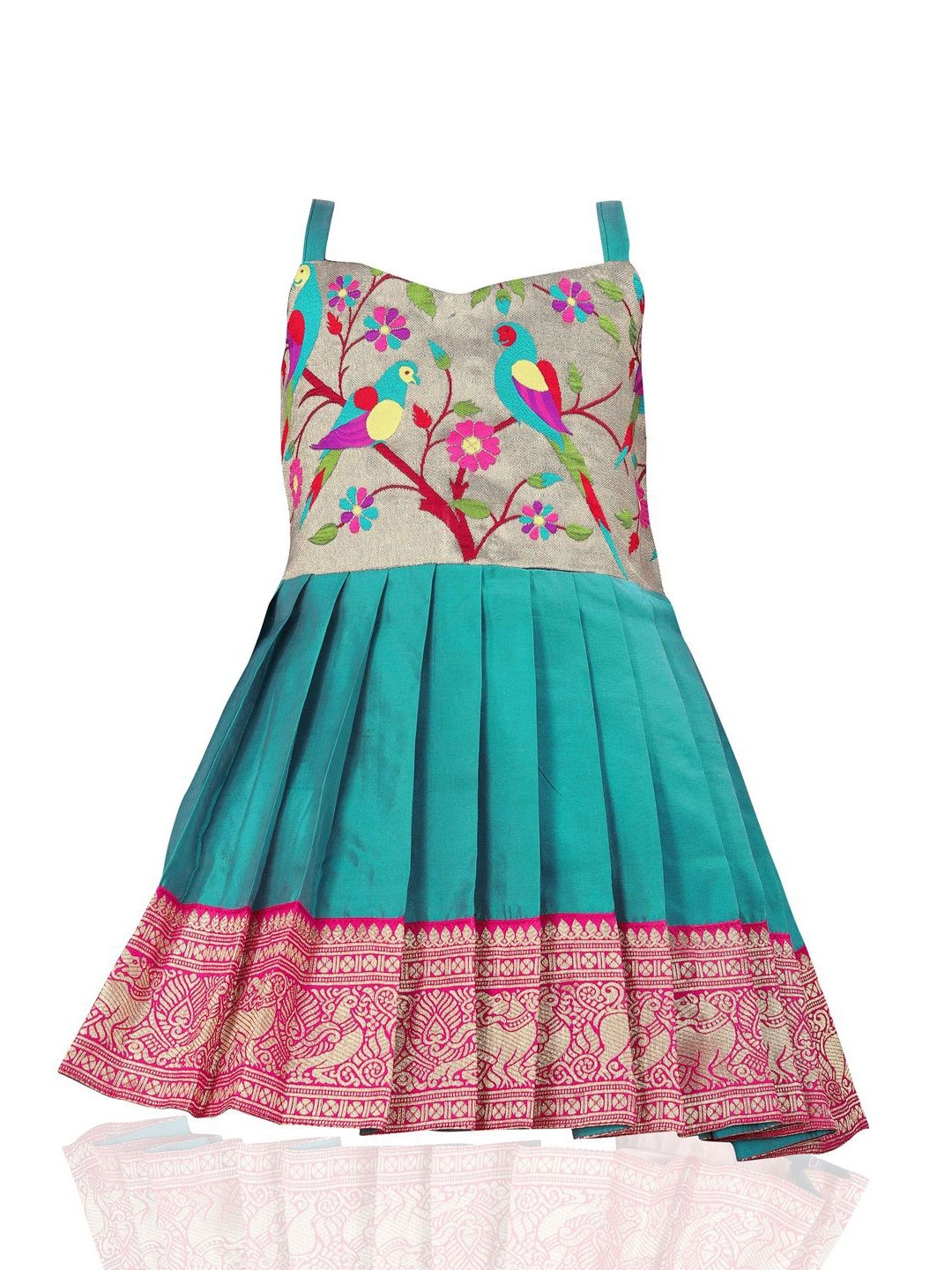 

FELIZ THE DESIGNER STUDIO Floral Print Jacquard Dress, Teal