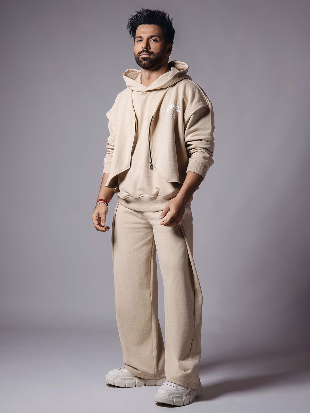 

HOP HEAD Men Hooded Sweatshirt, Beige