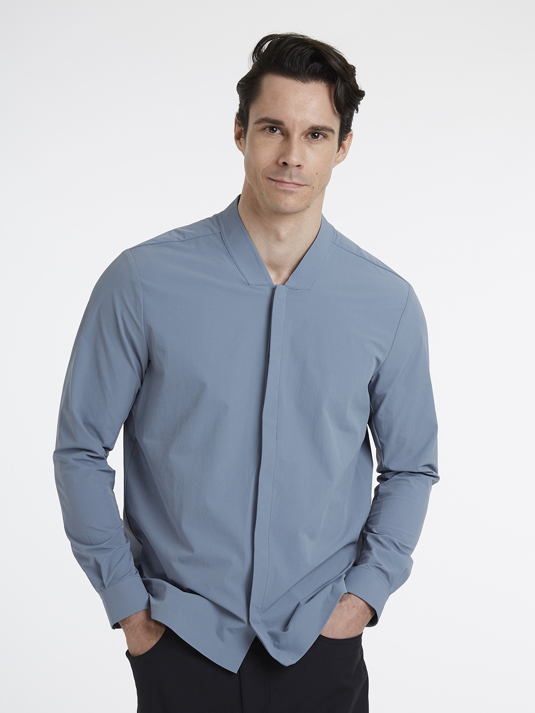

Roam Everywhere Men Semi Sheer Casual Shirt, Blue