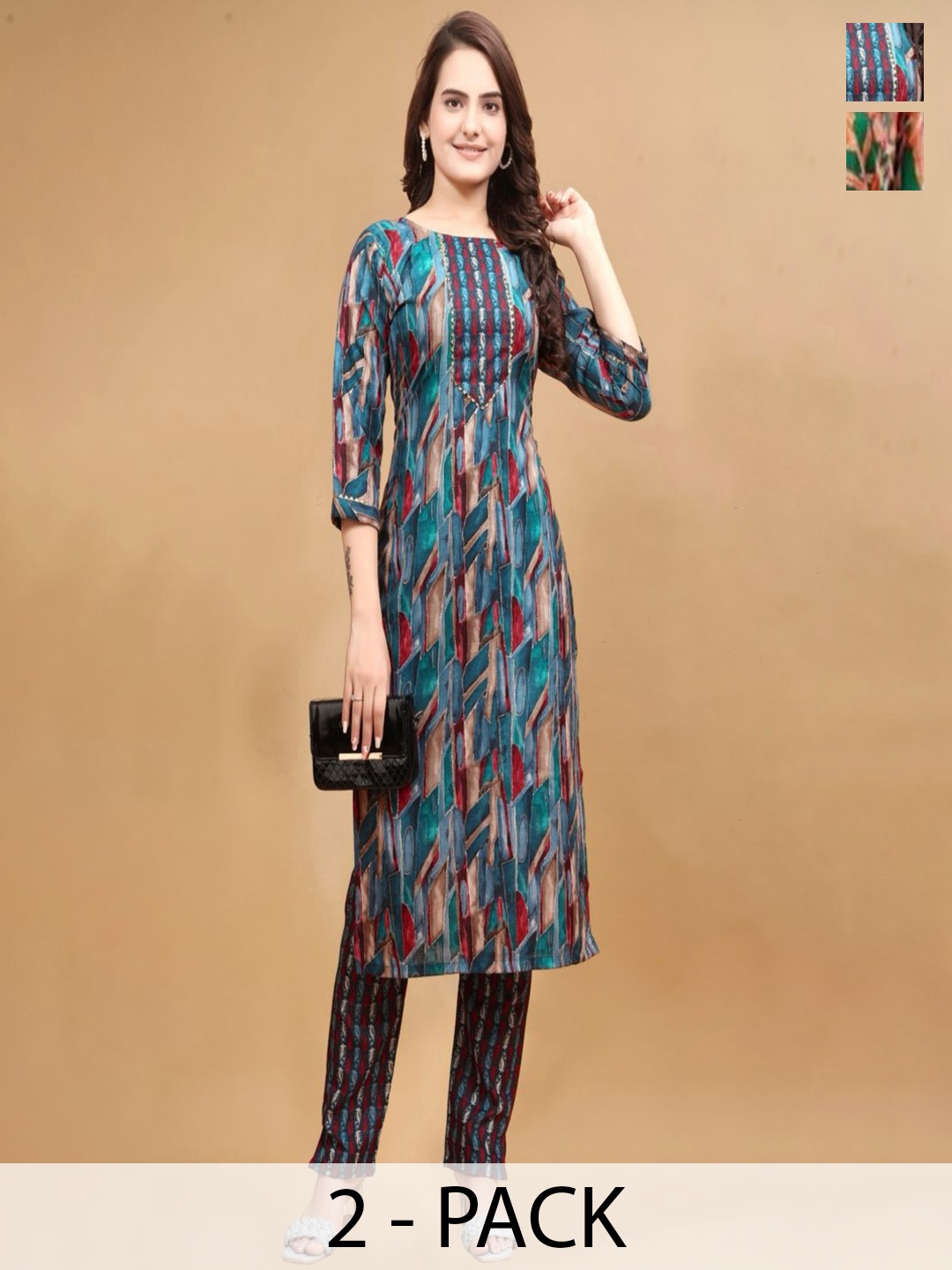 

Moda Rapido Women Floral Printed Regular Kurta with Trousers, Blue