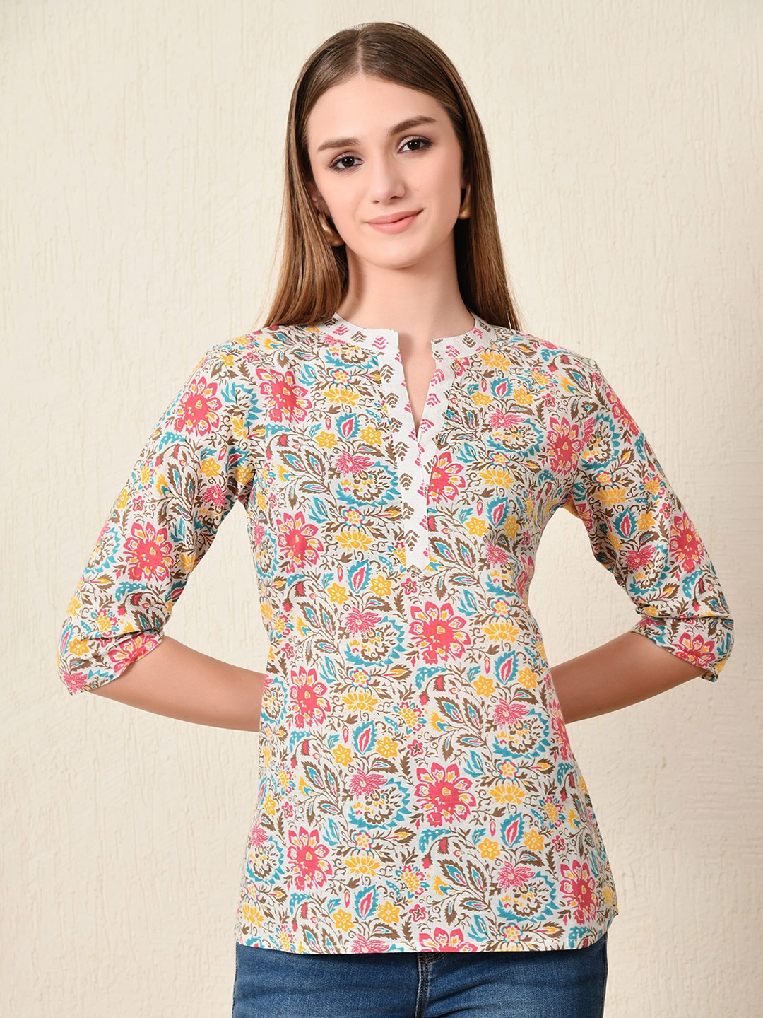 

Metronaut Floral Print Cotton Top, Multi