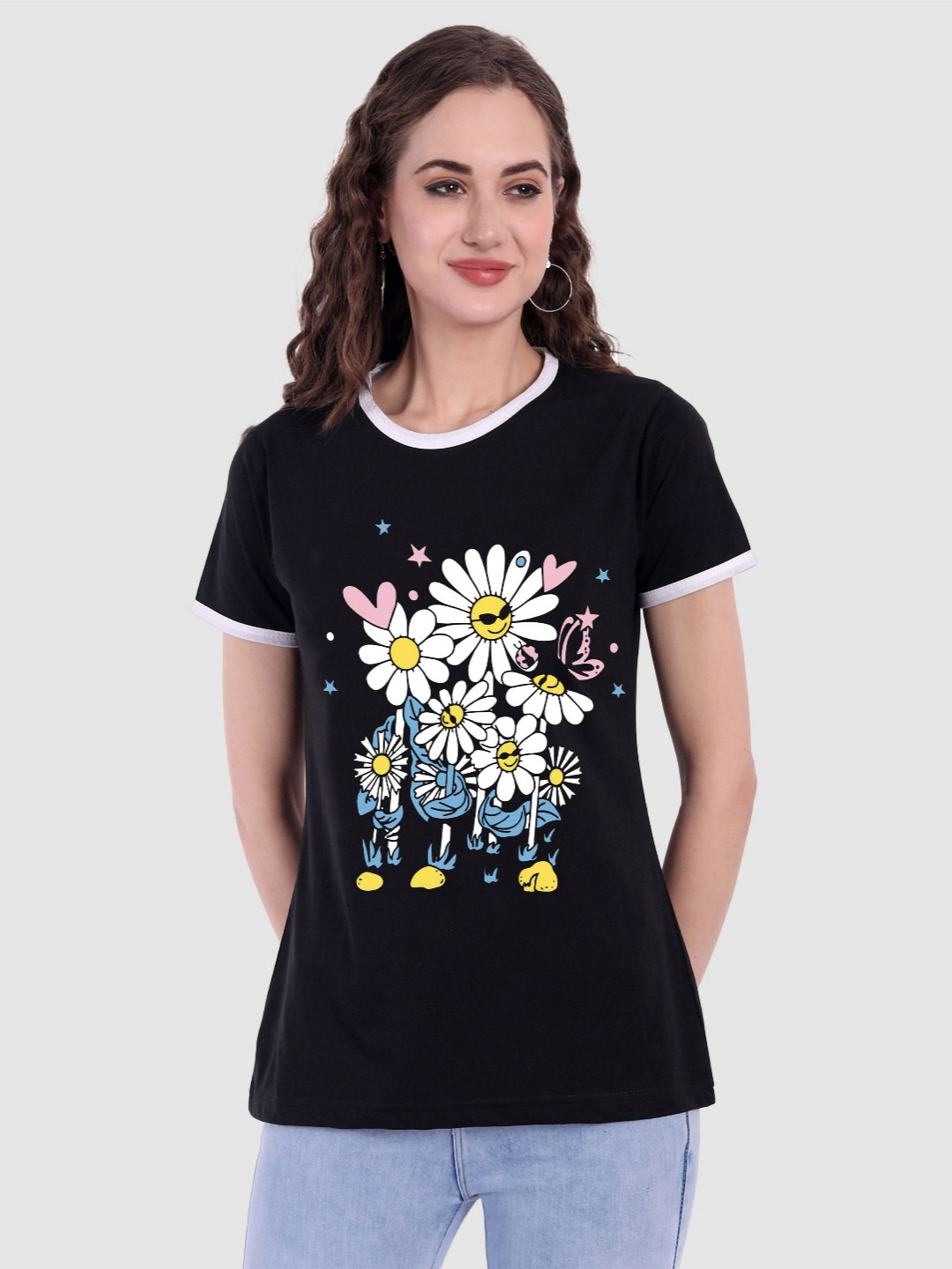 

Moda Rapido Women Printed Bio Finish T-shirt, Black