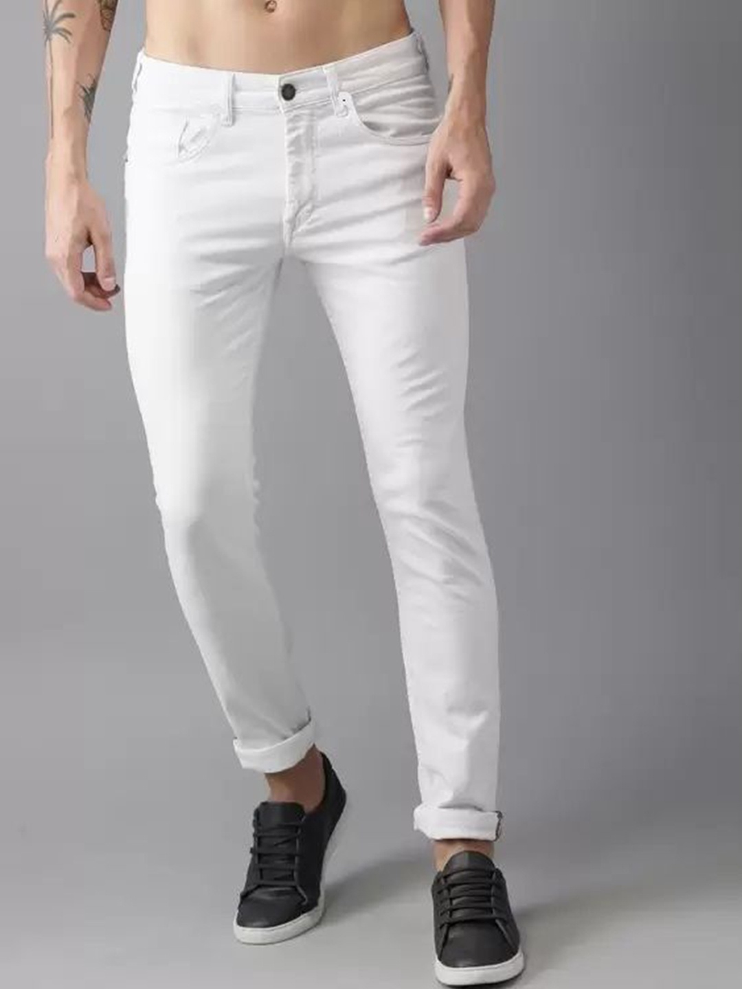 

COMFITS Men Classic Slash Knee Jeans, White