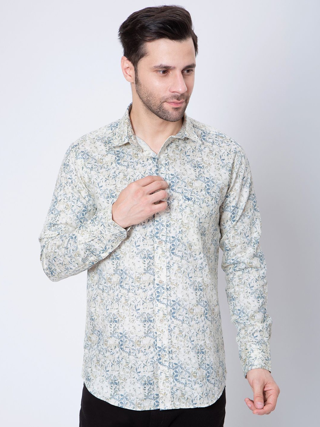 

Sparky Men Floral Opaque Printed Casual Shirt, Blue