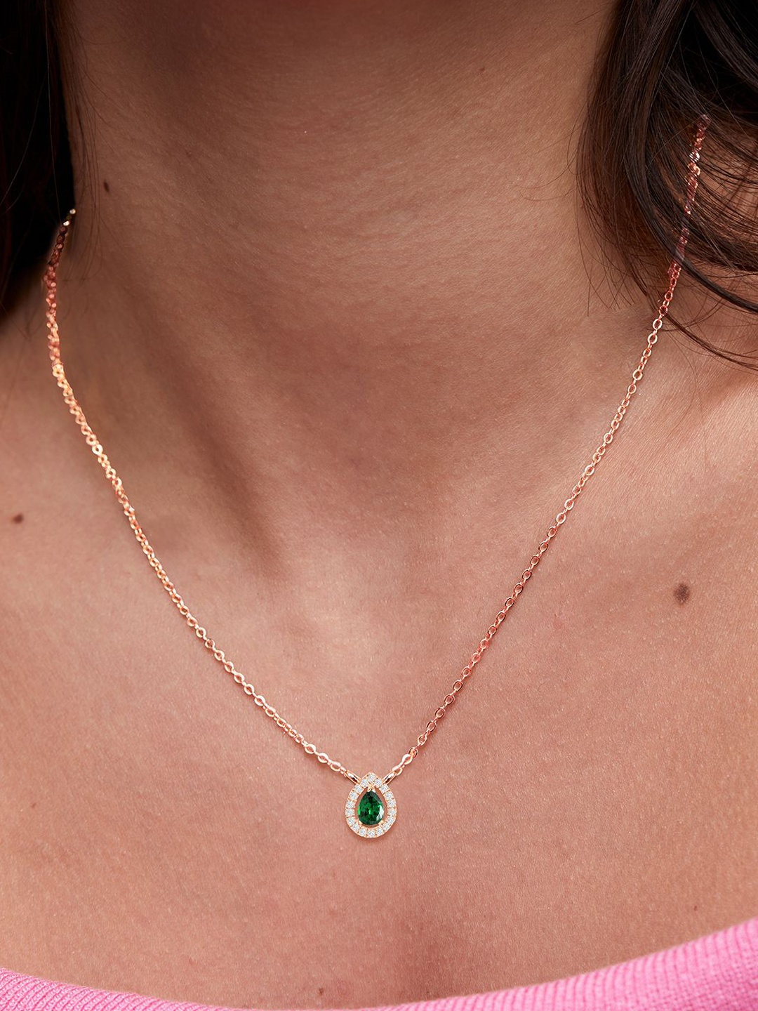 

MINUTIAE Rose Gold-Plated Crystals Studded Jewellery Set