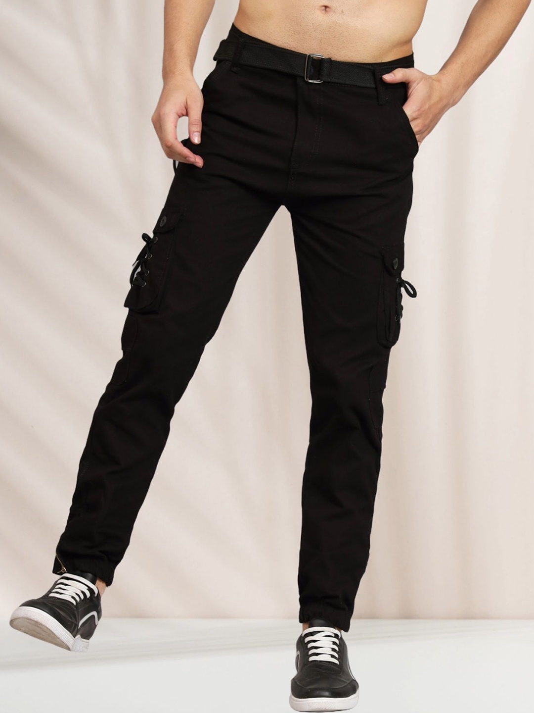 

LINARIA Men Classic Cargos Trousers, Black