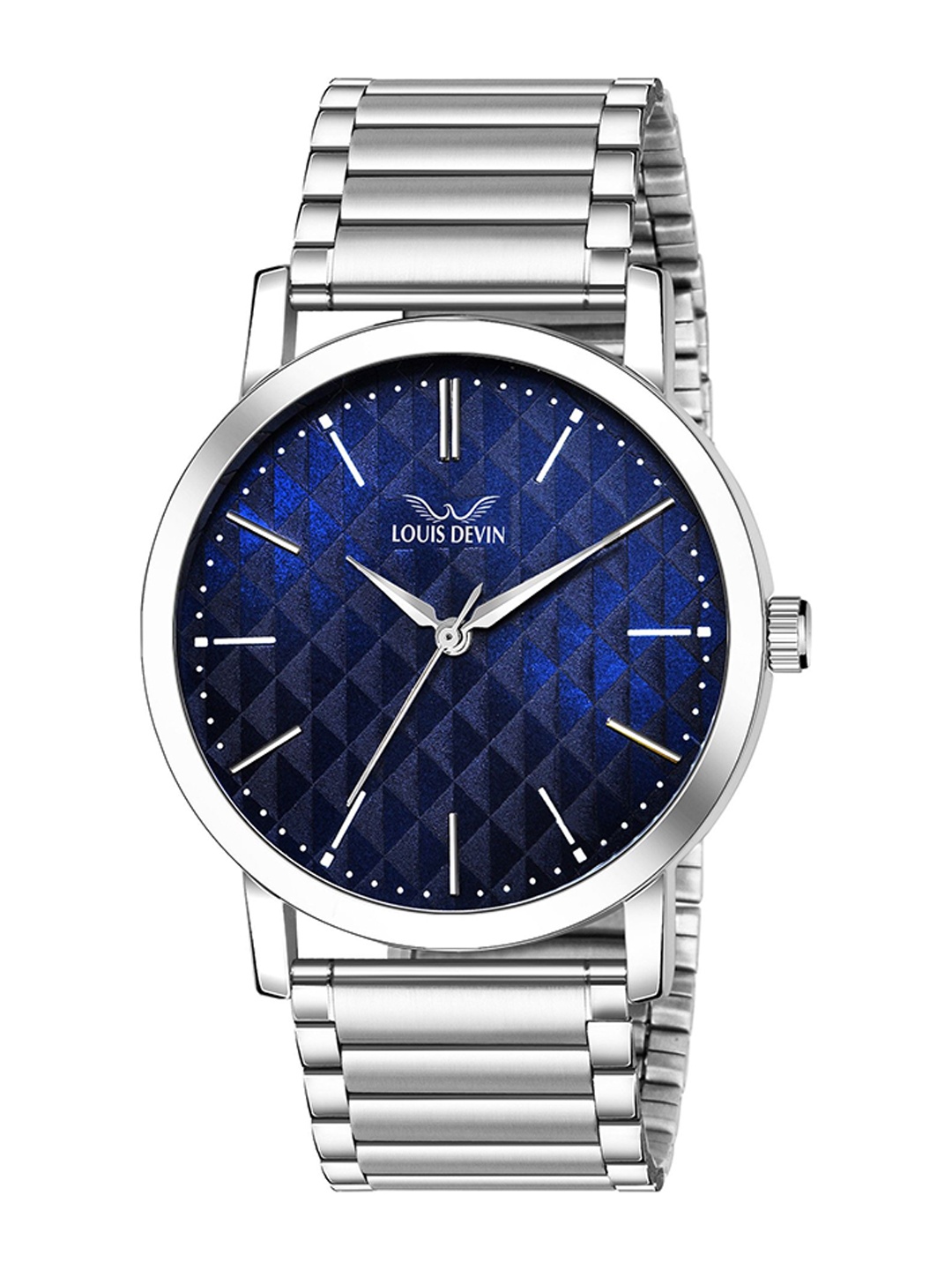 

LOUIS DEVIN Men Brass Embellished Dial & Stainless Steel Bracelet Style Straps Analogue Watch, Silver