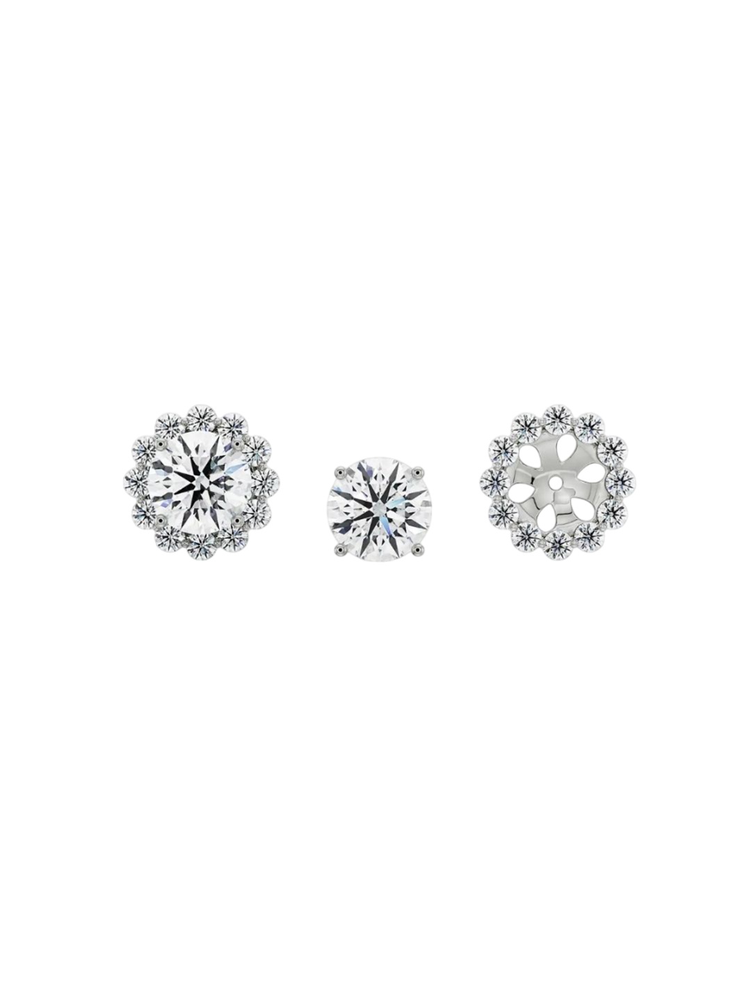 

Emori 0.50 CT Sunflower Detachable Diamond Studs, White