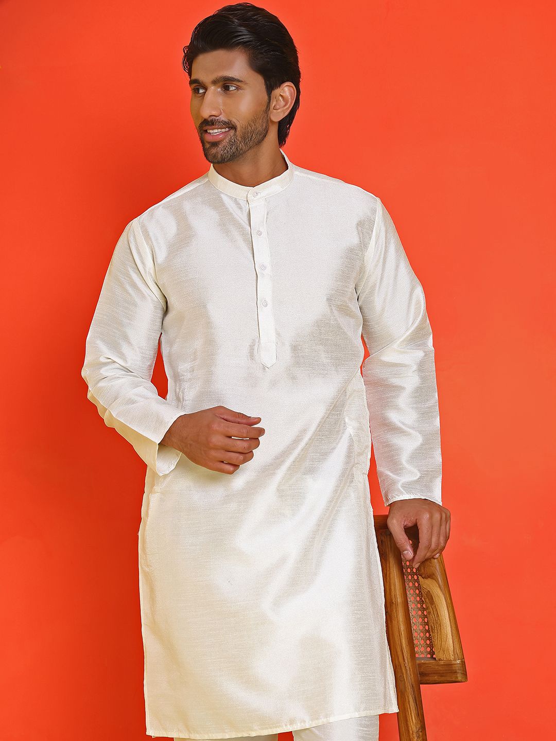 

Jompers Men Kurta, White
