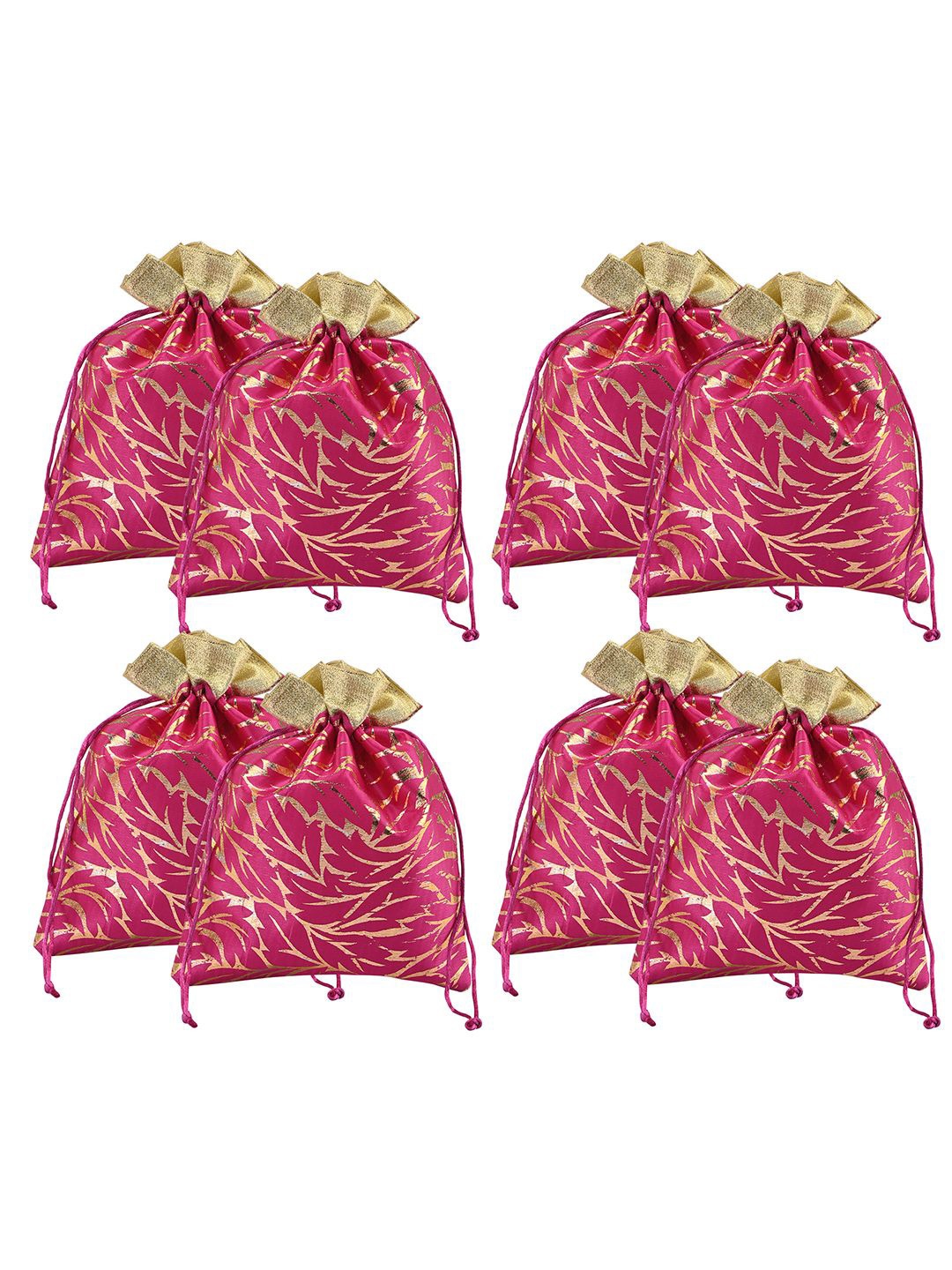 

Kuber Industries 8 Pcs Potli Bag For Women & Girls Printed Potli Clutch, Pink