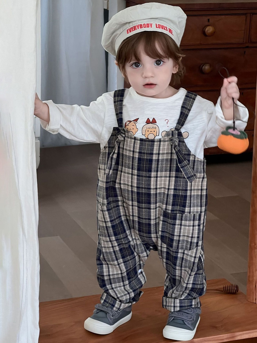 

LULU & SKY Infant Boys Printed Cotton Dungaree With T-Shirt, Grey