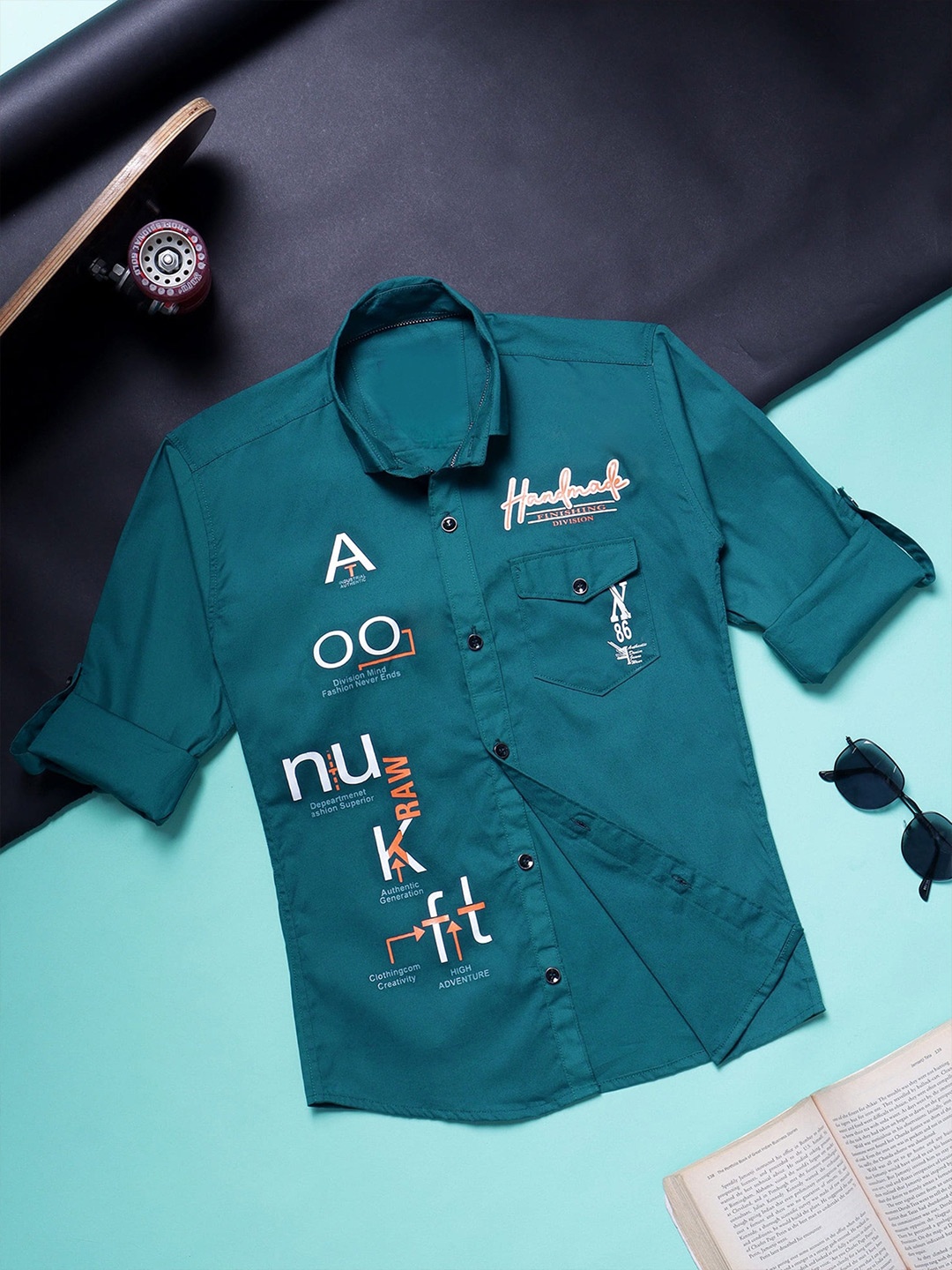 

YK Boys Opaque Printed Casual Shirt, Blue