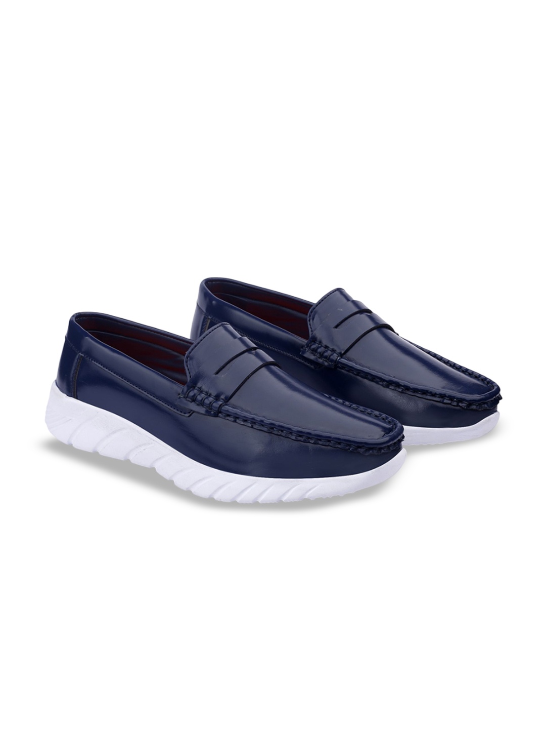 

riffway Men PU Slip-On Sneakers, Blue