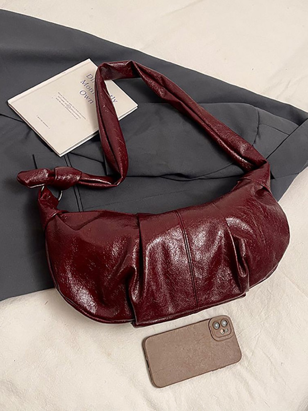 

StyleCast x Revolte PU Half Moon Shoulder Bag, Red