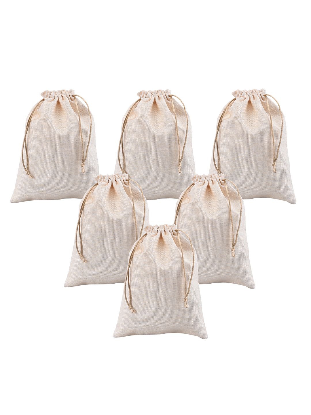 

Kuber Industries 6 Pcs Potli Bag For Women & Girls Printed Potli Clutch, Cream
