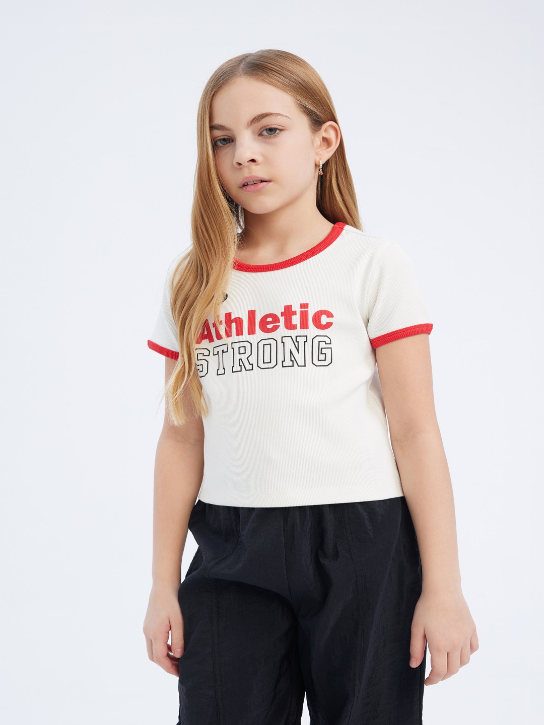 

DeFacto Girls Typography Printed Applique T-shirt, Na