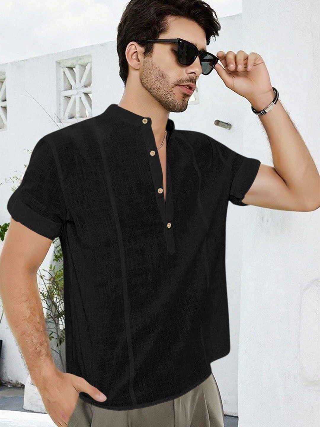 

Bombay Begum Men Opaque Casual Shirt, Black