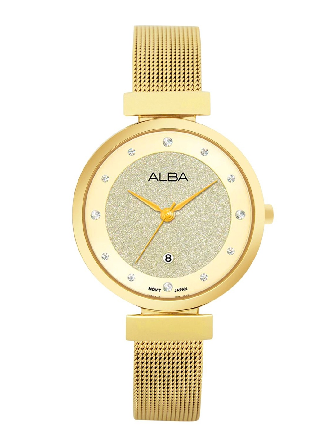 

ALBA Women's Silver Shimmer Dial With Gold Strap Watch-AH7CA2X1