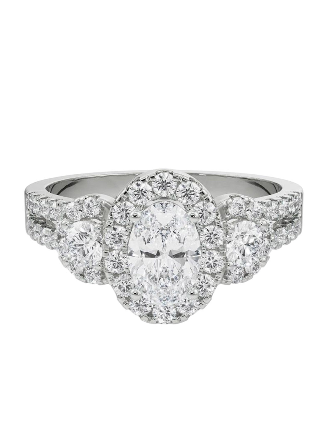 

Emori Luminous Halo Engagement Ring, Silver