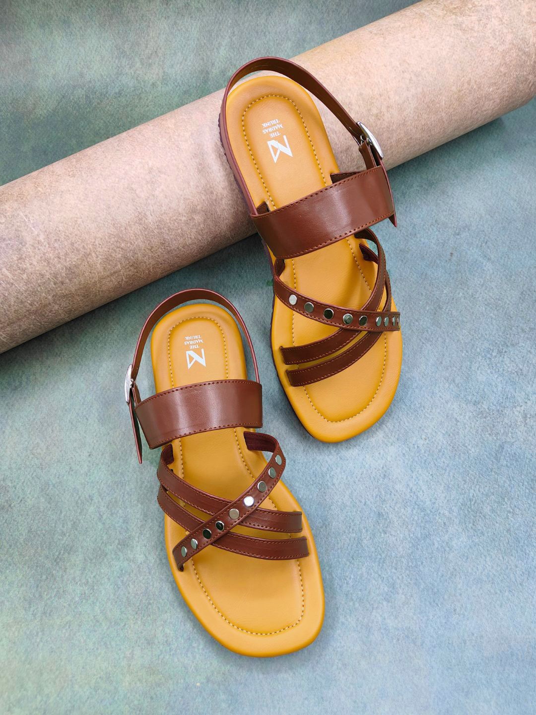 

THE MADRAS TRUNK Women Open Toe Sandals, Yellow