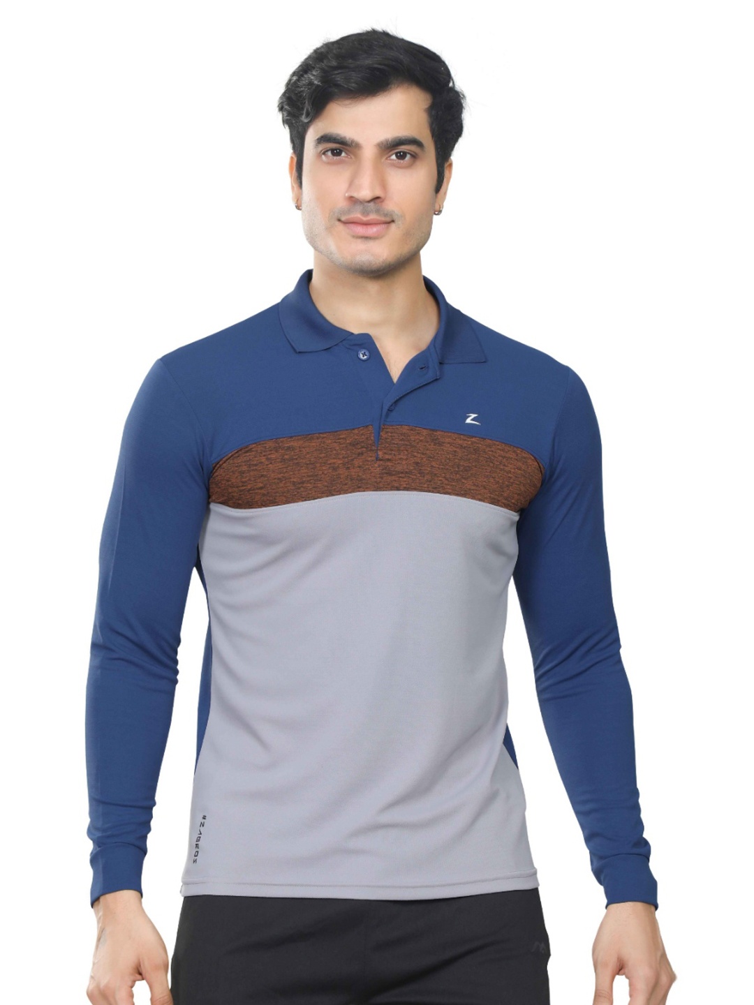 

Z Zagros Men Striped Polo Collar Pockets T-shirt, Blue