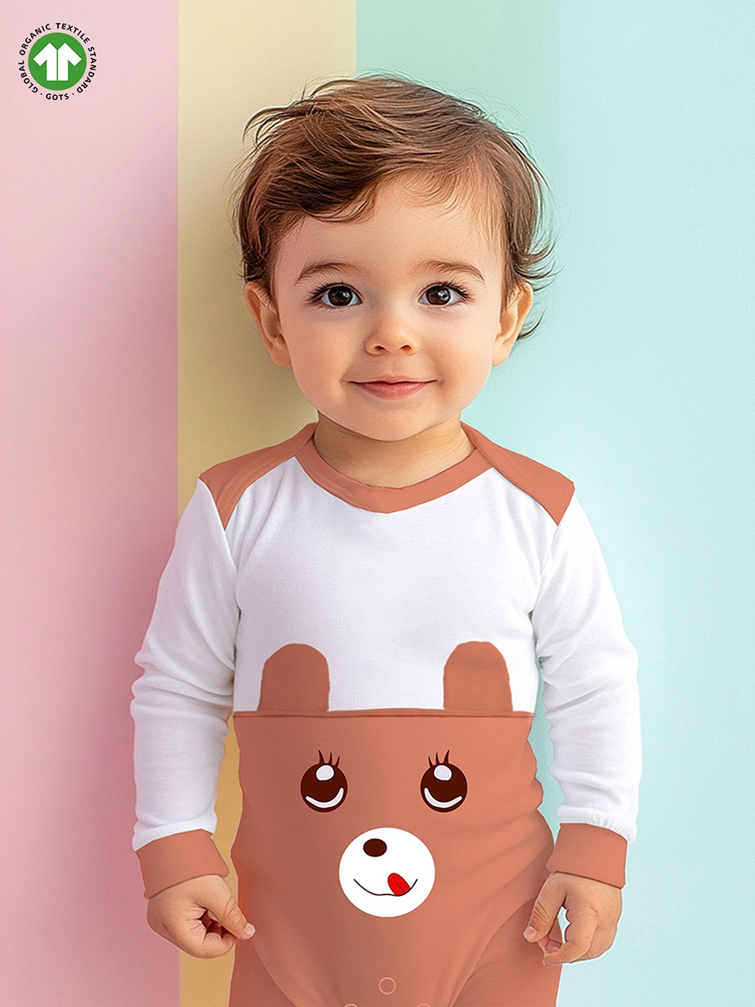 

Kidbea Infants Pure Organic Cotton Rompers, Orange