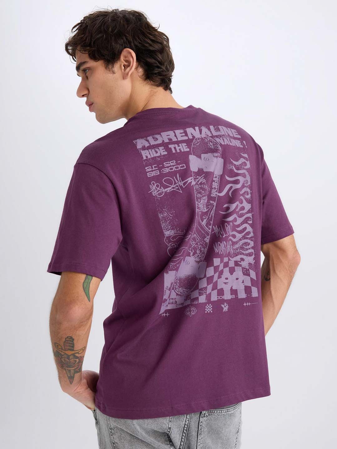 

DeFacto Men Printed Raw Edge T-shirt, Na