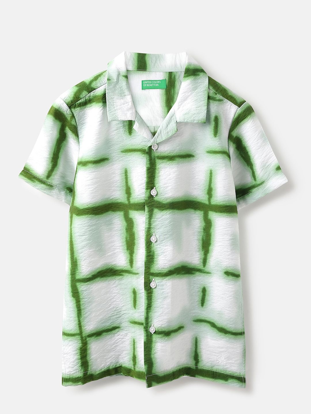 

United Colors of Benetton Boys Opaque Checked Casual Shirt, White