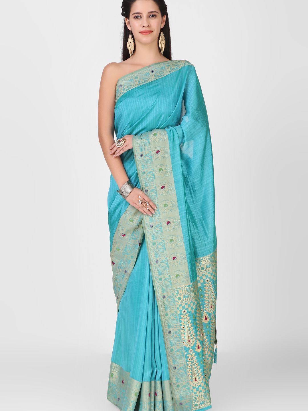 

Suha Woven Design Zari Art Silk Saree, Turquoise blue