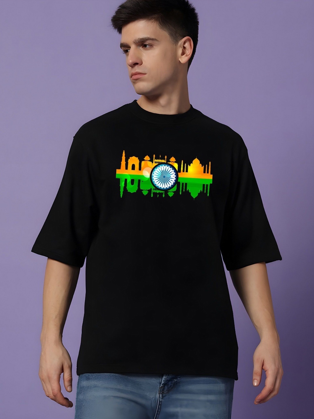 

KAIDO Men Drop-Shoulder Sleeves T-shirt, Black