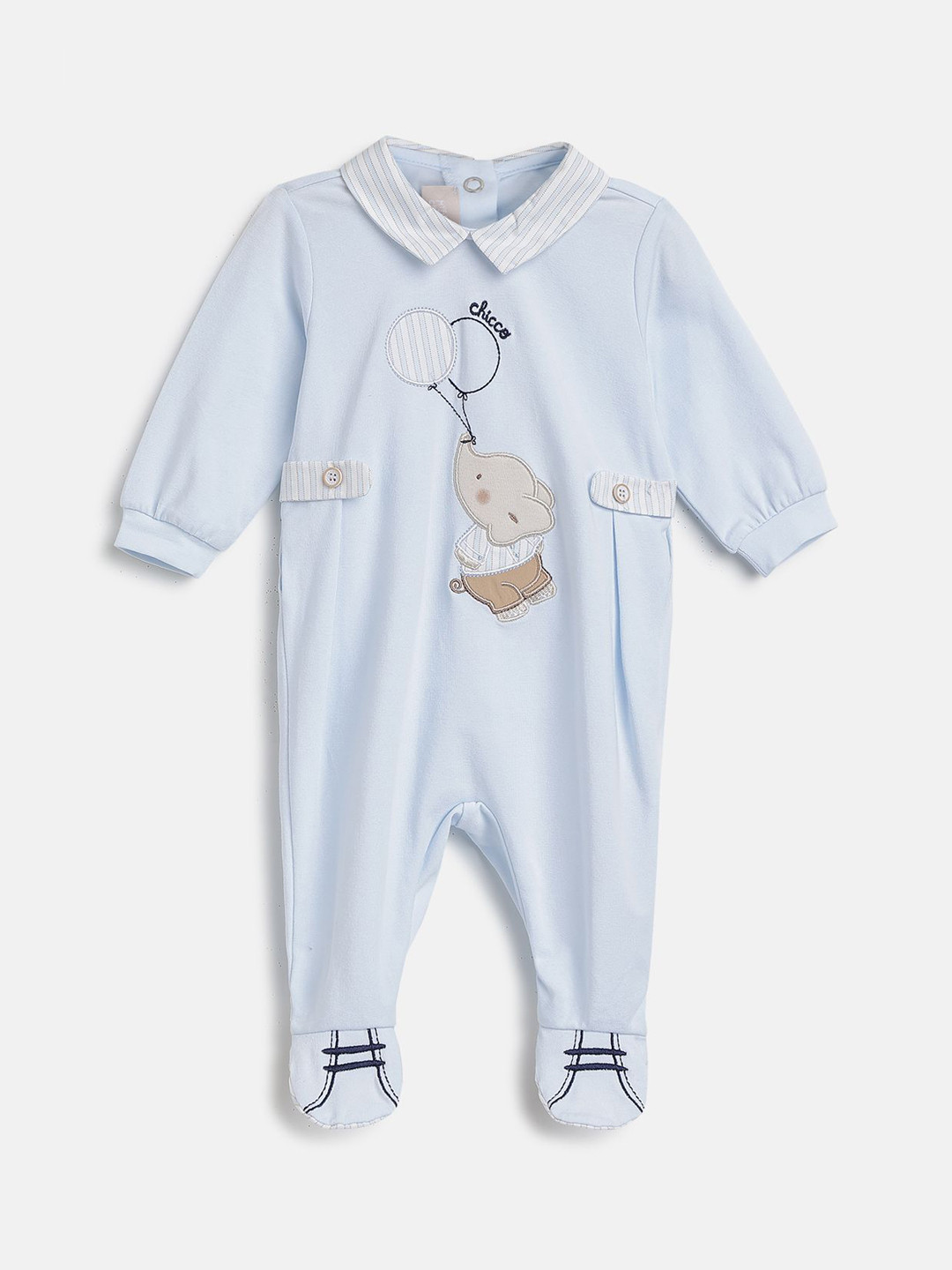 

Chicco Boys Striped Sleepsuit, White