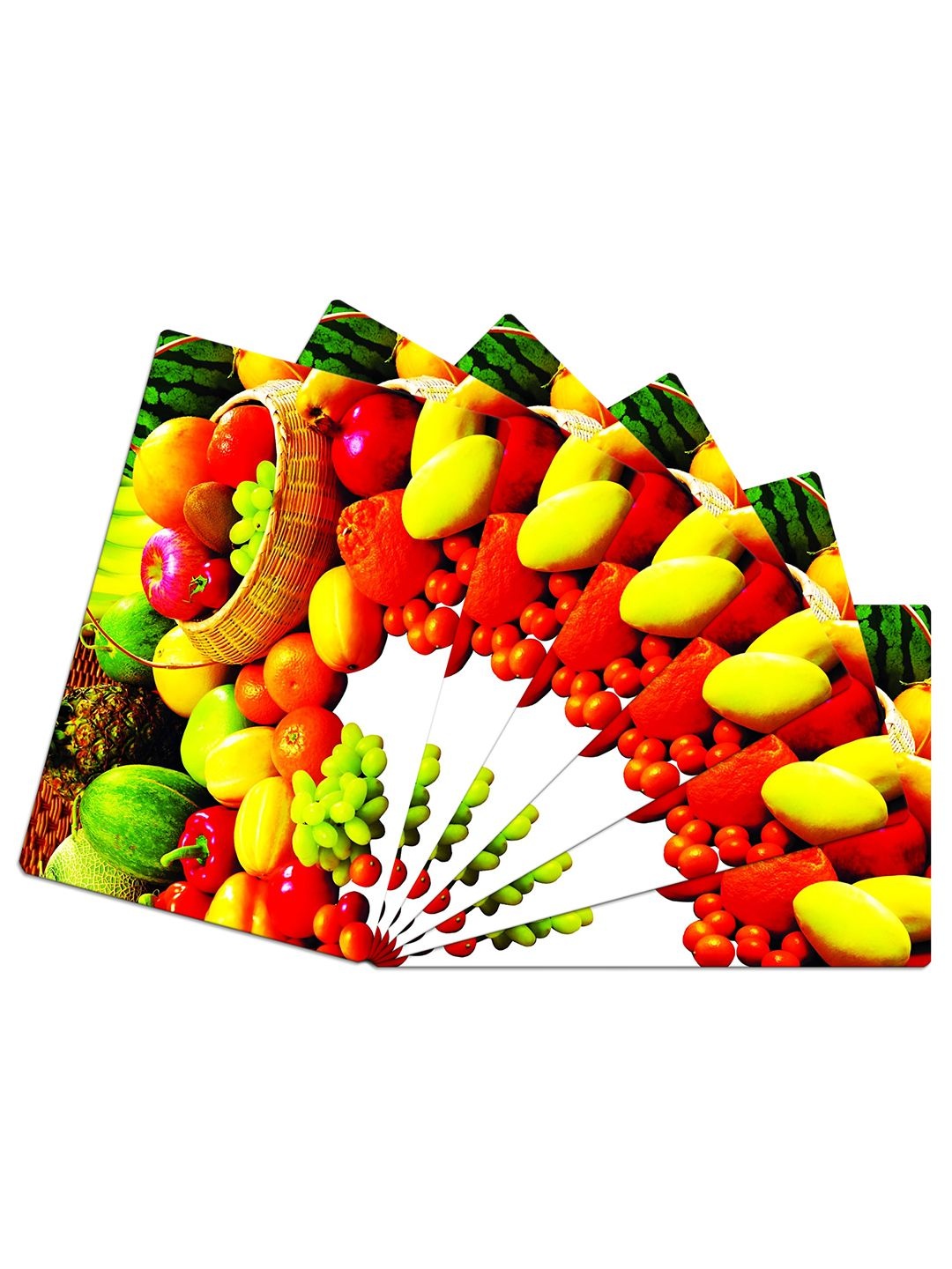 

Kuber Industries 6-Pcs White & Red Printed Fridge Mat