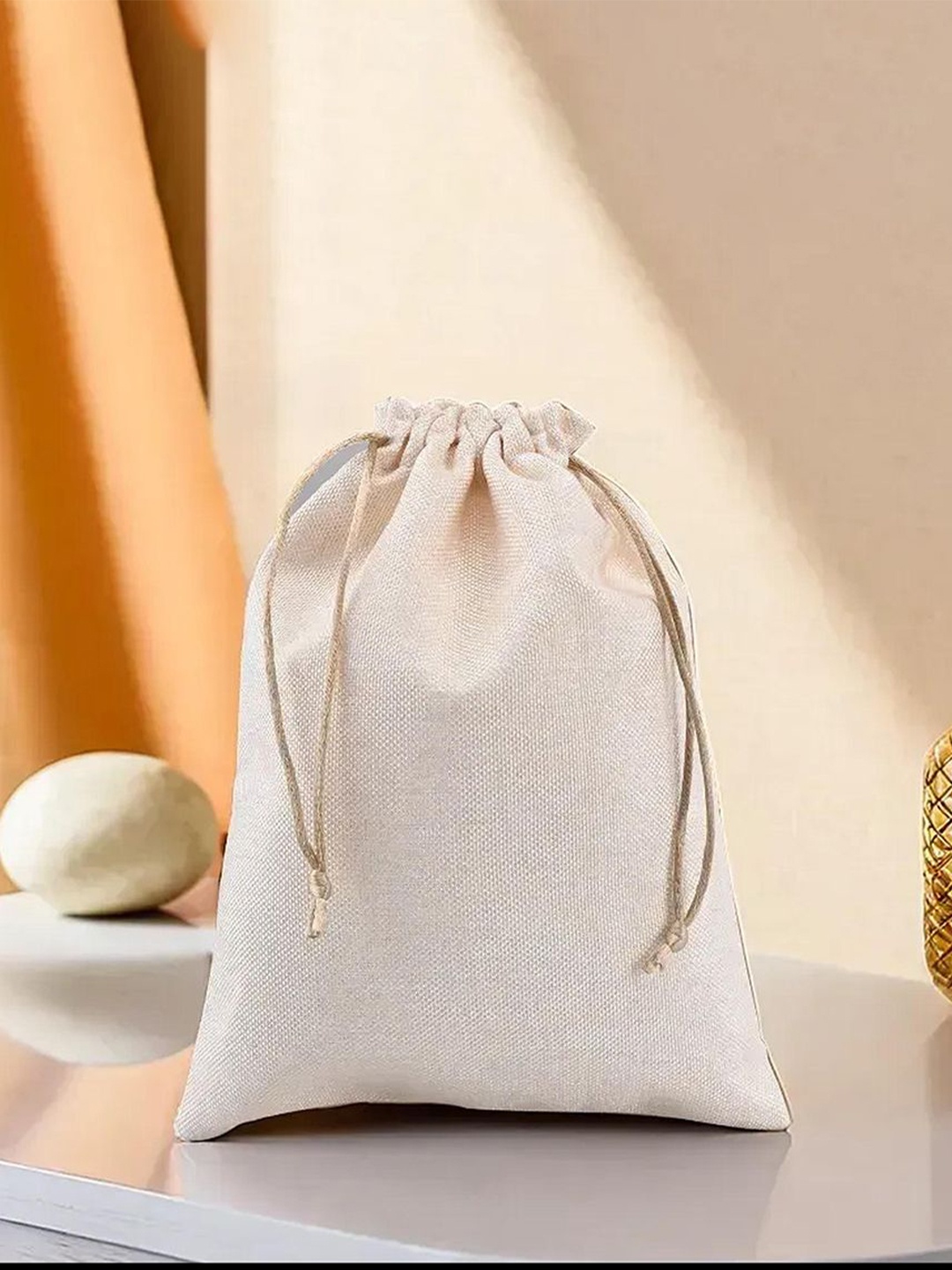 

Kuber Industries Pack of 9 Jute Potli Bag for Ladies & Girls Potli Clutch, Cream