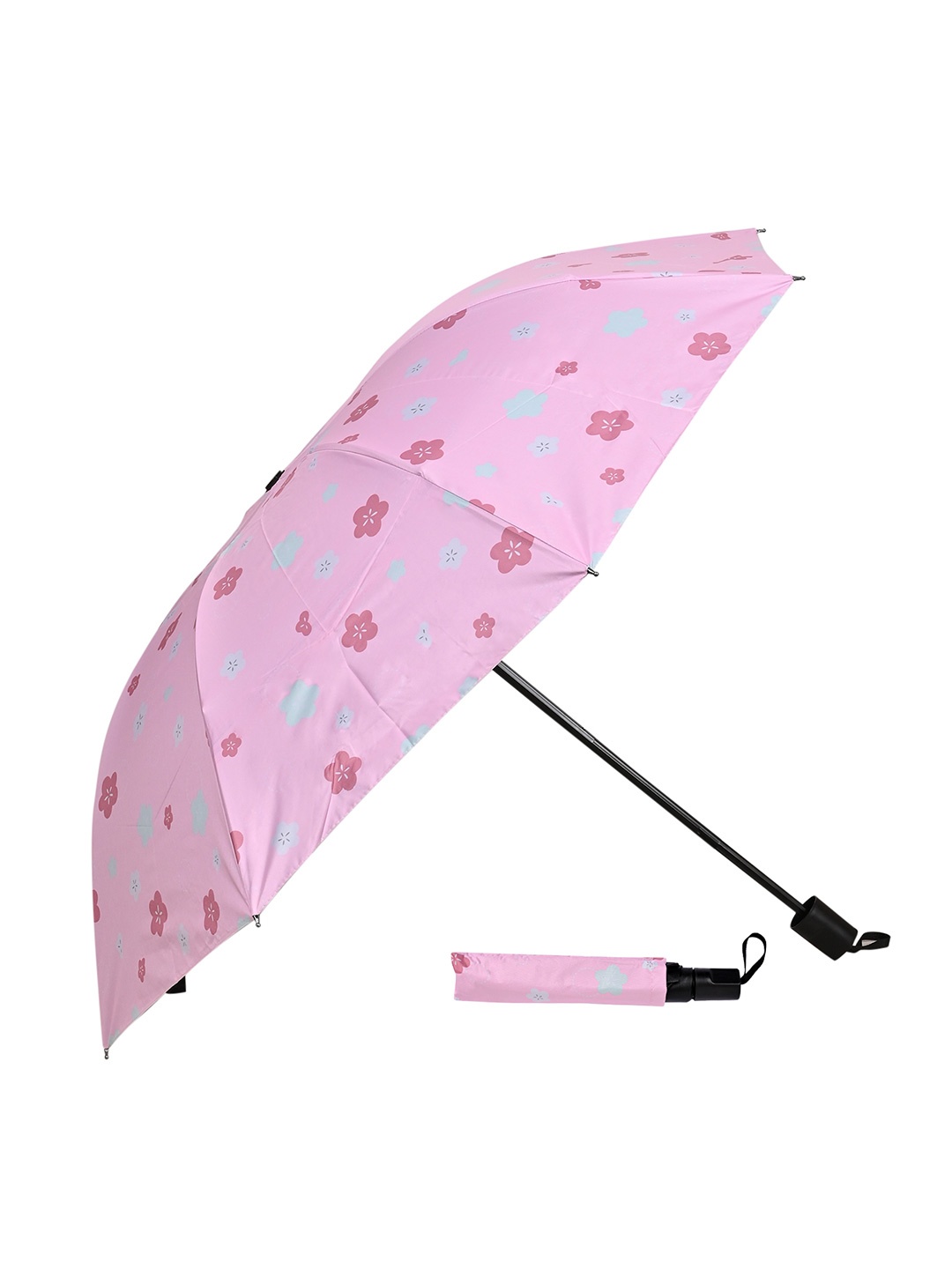 

LOOM LEGACY Manual 3 Fold Self Design Umbrellas, Pink