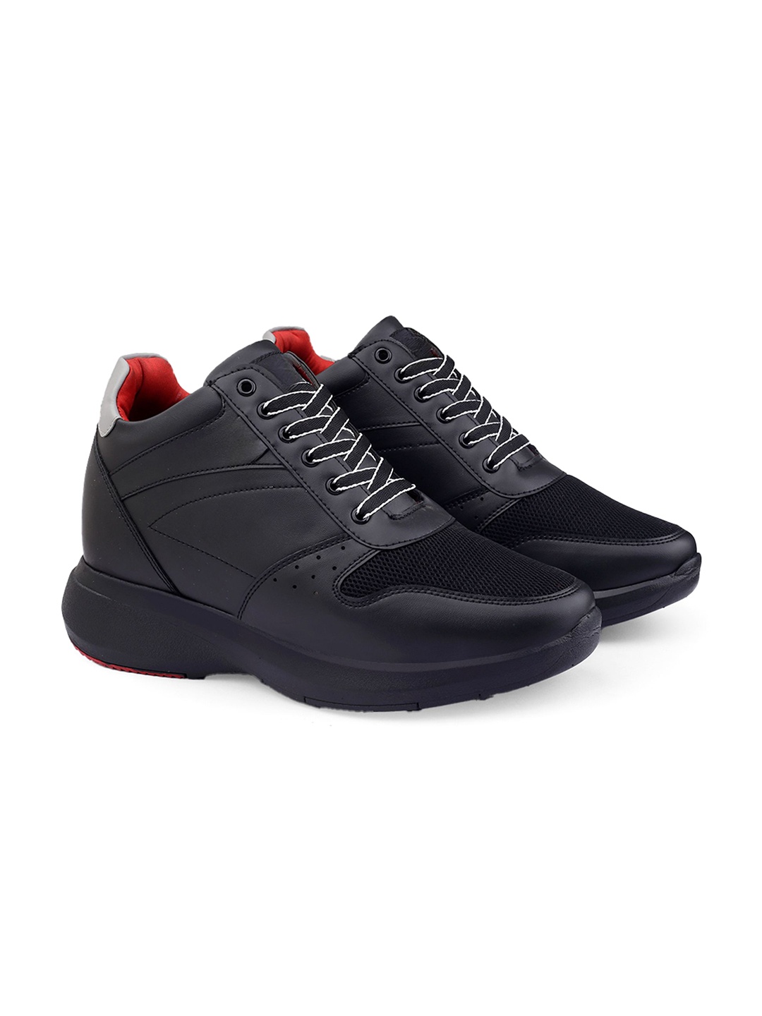 

riffway Men Printed PU Sneakers, Black