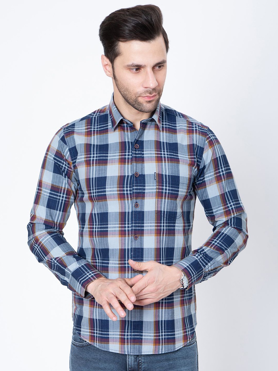 

Sparky Men Tartan Checks Opaque Checked Casual Shirt, Multi