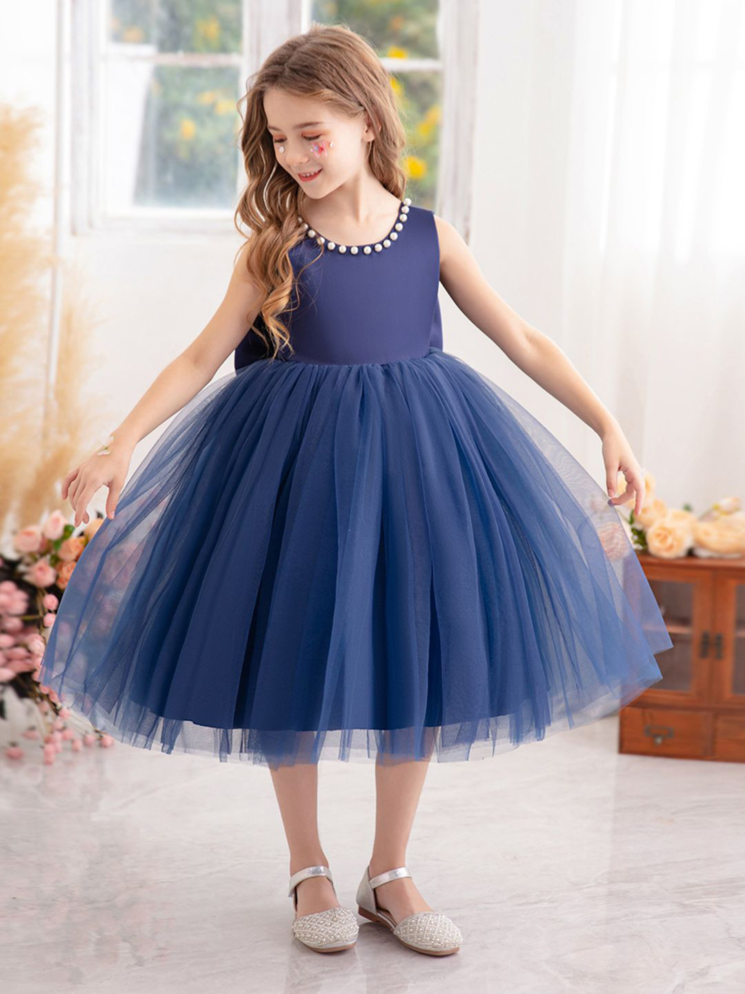 

INCLUD Fit & Flare Dress, Navy blue