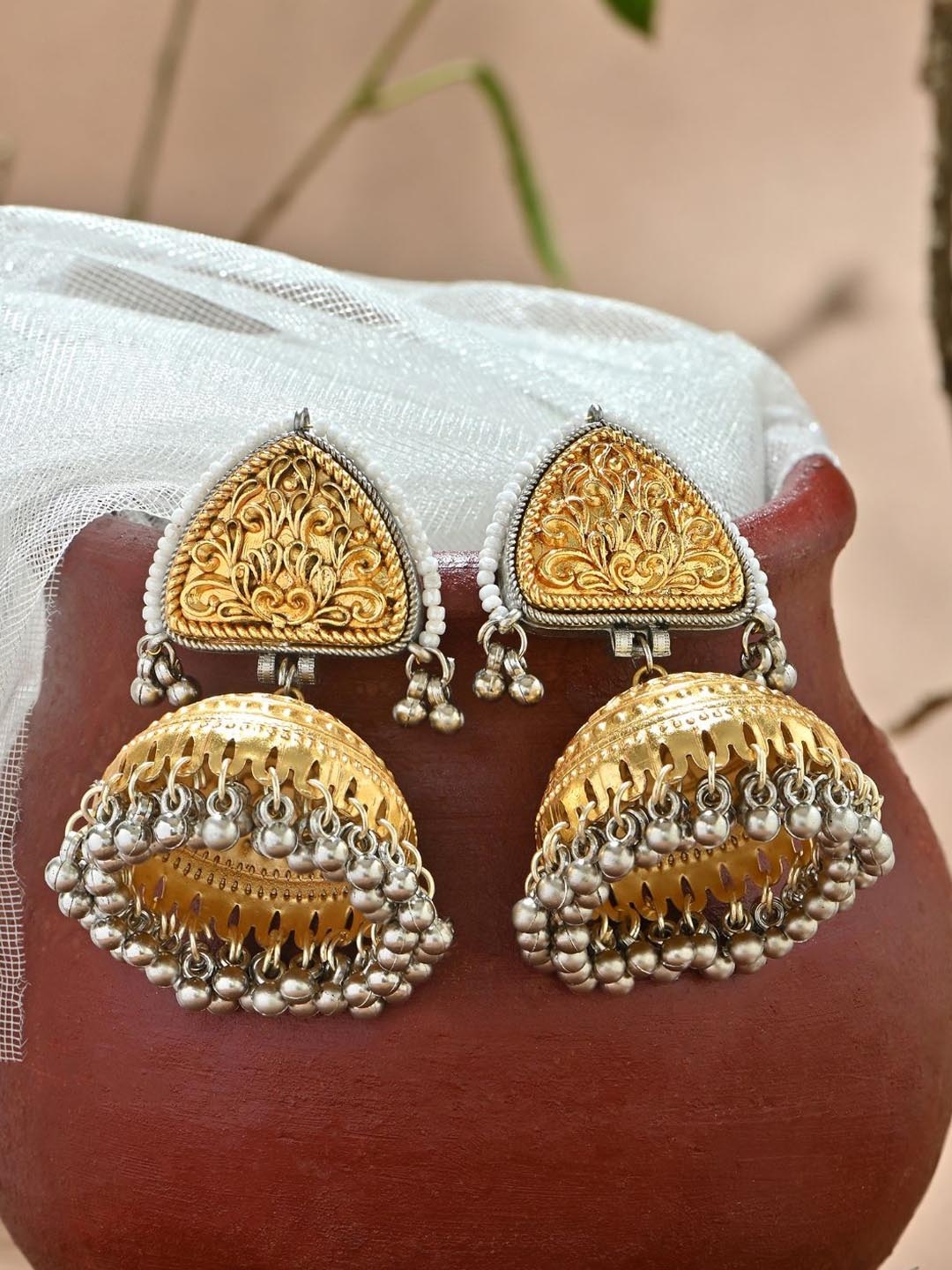

Fida Dome Shaped Jhumkas Earrings, Gold