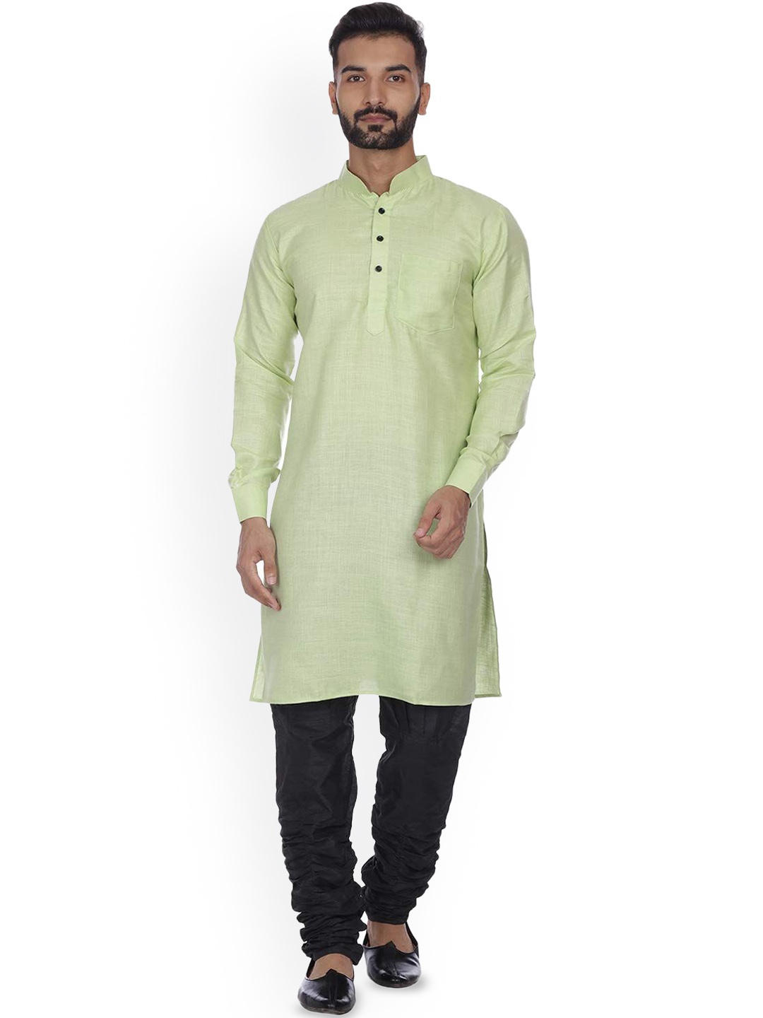 

VEERA PARIDHAAN Men Regular Kurta with Churidar, Green