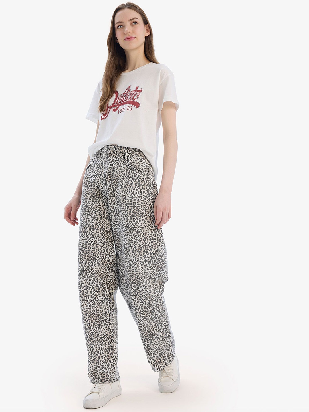 

DeFacto Women Animal Printed Trousers, Na