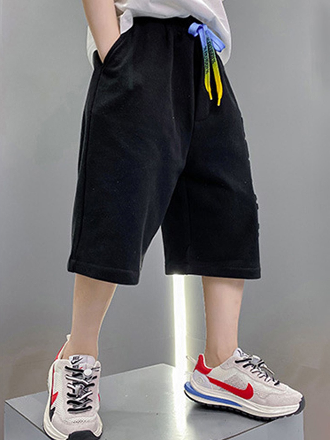 

LULU & SKY Boys High-Rise Sports Shorts, Black